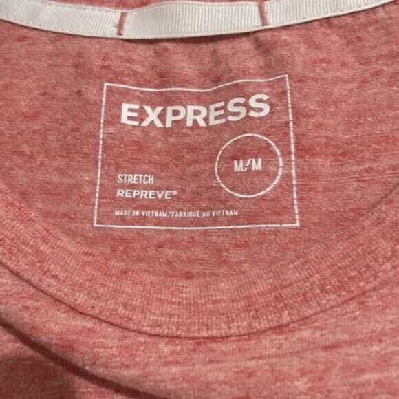Express Men's Light Red Heathered Stretch T-Shirt - Size Medium - Picture 7 of 11